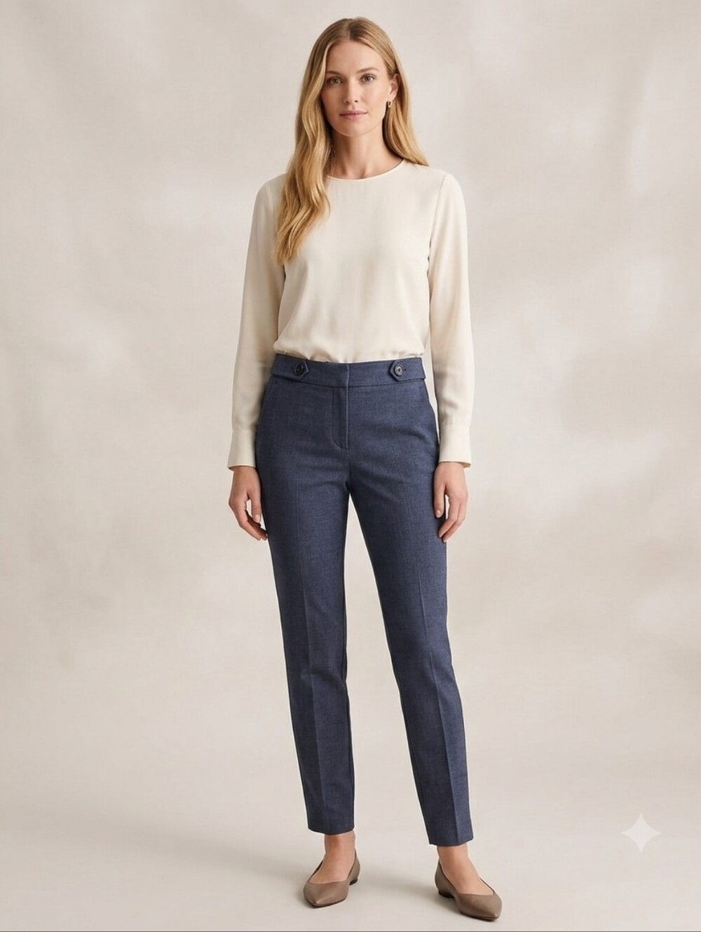 Loft The Skinny Curvy Women's Blue Cropped Dress Pants Size 6